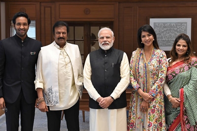Dr Mohan Babu And Family Meet PM Narendra Modi