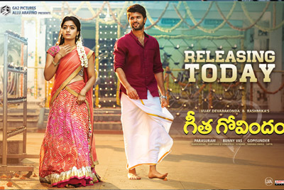 Geetha Govindham Releasing Today Posters
