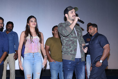 Mr. Majnu Movie Team At Theatre With Fans