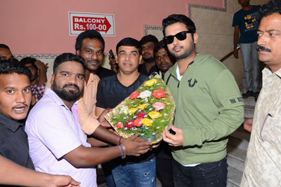 Srinivasa Kalyanam Movie Team at Theatres For Promotions