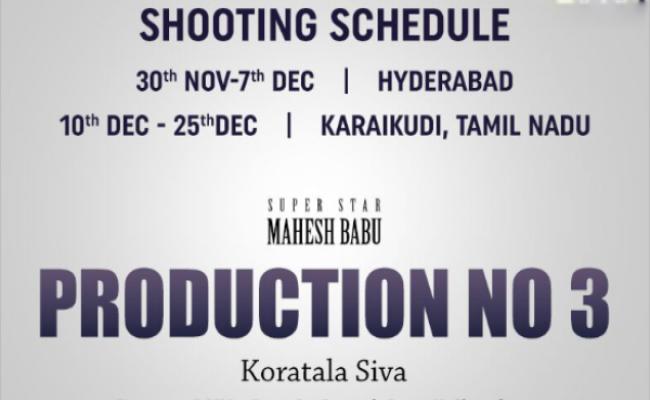 Mahesh to shoot across Hyderabad and Tamilnadu